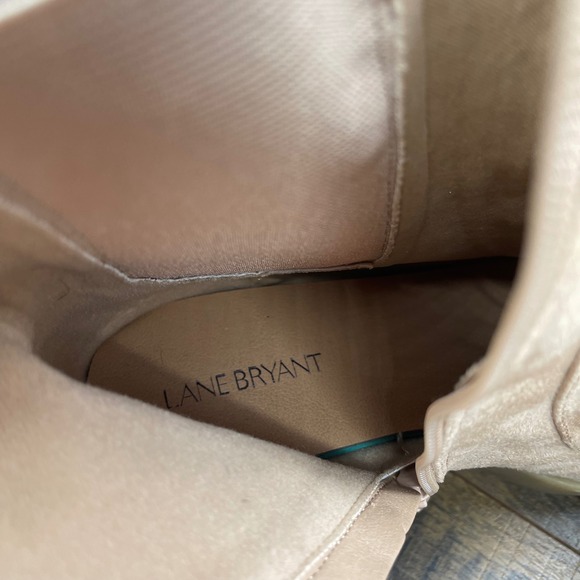 Lane Bryant Women's Ankle Boots Beige Platform Heel Zip Size 10W - Picture 12 of 13